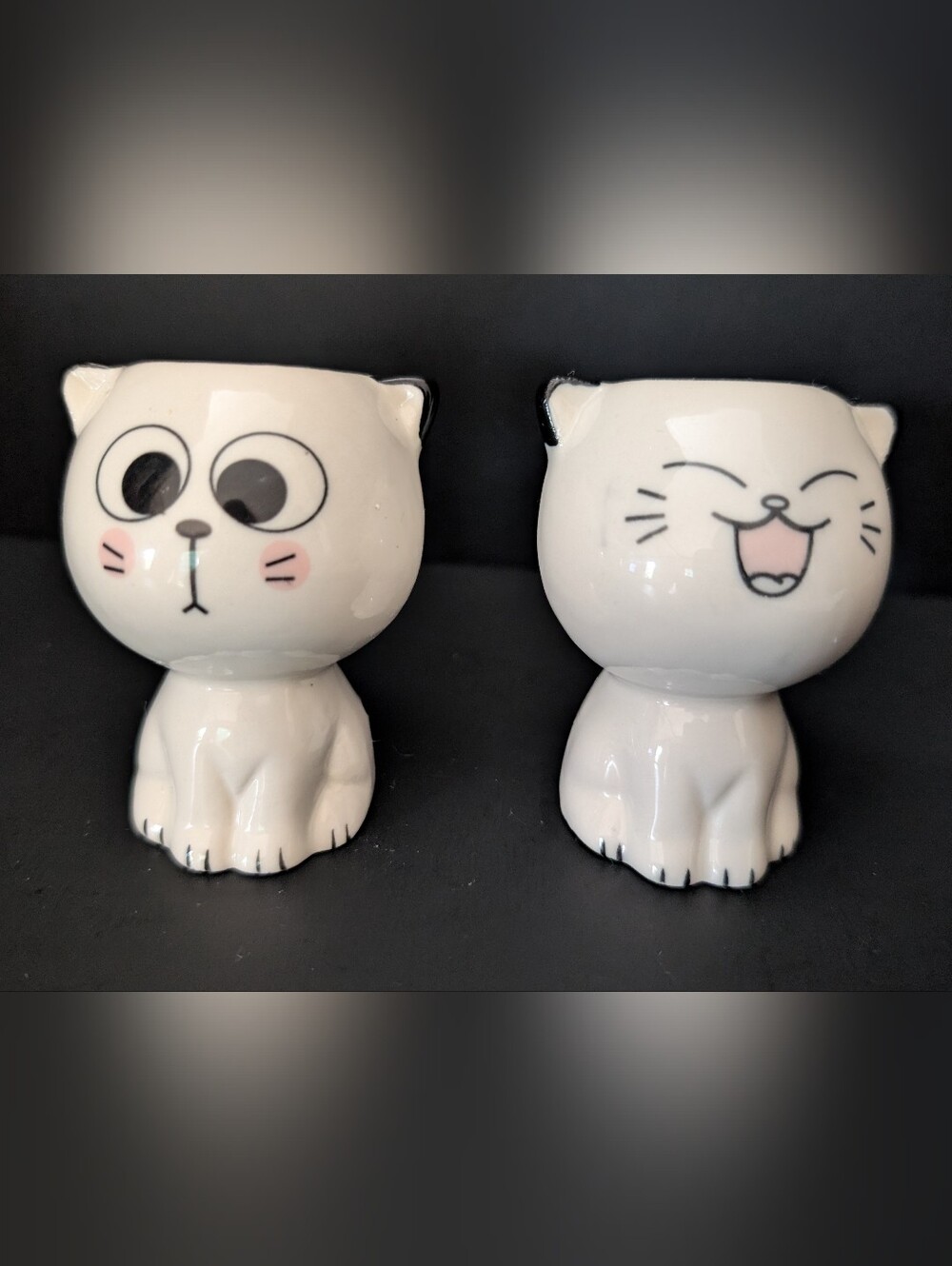 Miniature ceramic cat planters 9-2026